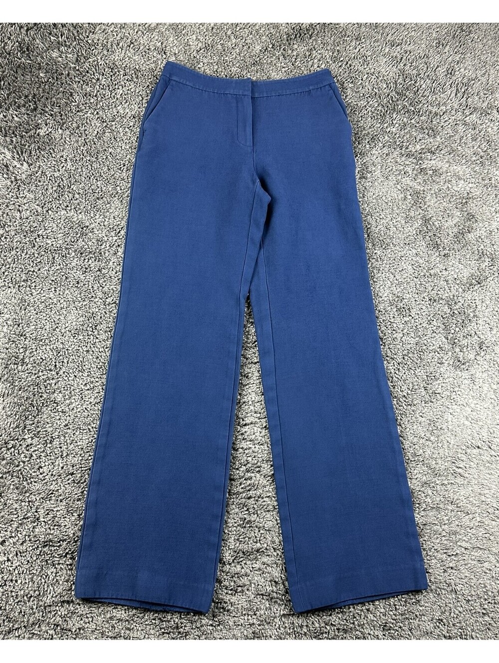 Lafayette 148 New York Womens 2M Night Out Blue Wool Silk Trousers Pants